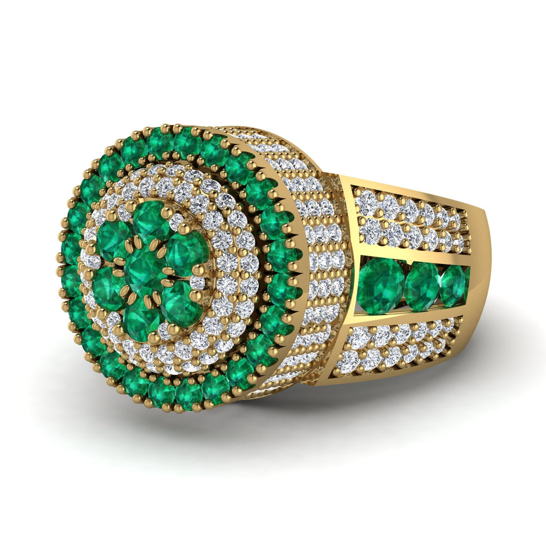 Round Emerald Mens Luxury Ring - Chris No. 4