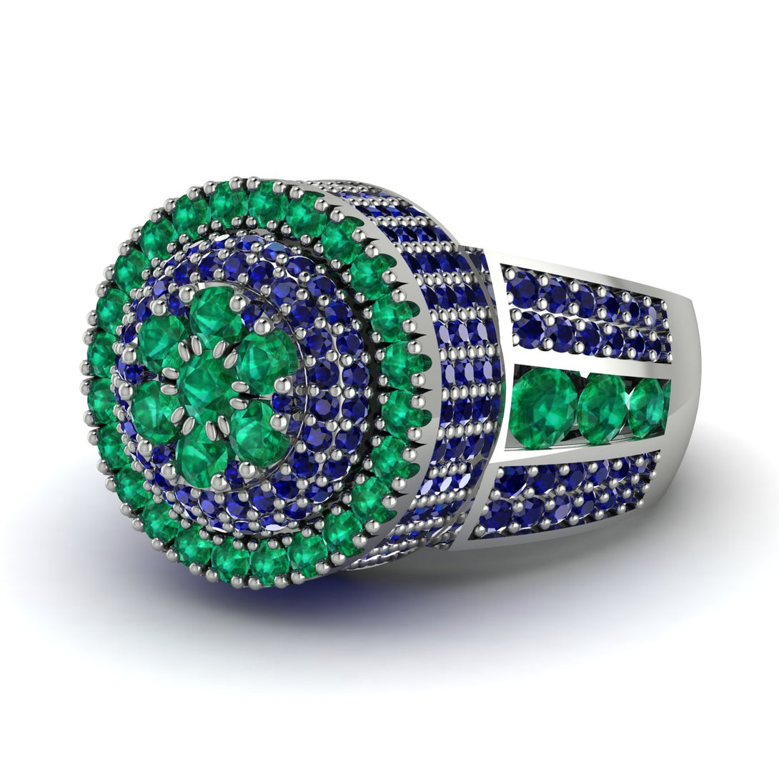Round Emerald Mens Luxury Ring - Chris No. 66