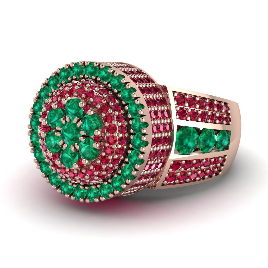 Round Emerald Mens Luxury Ring - Chris No. 50