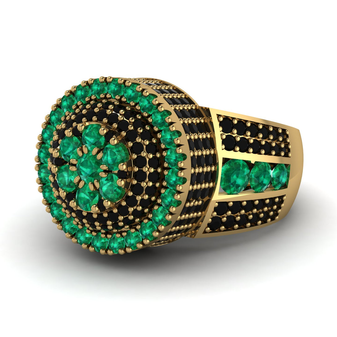 Round Emerald Mens Luxury Ring - Chris No. 34