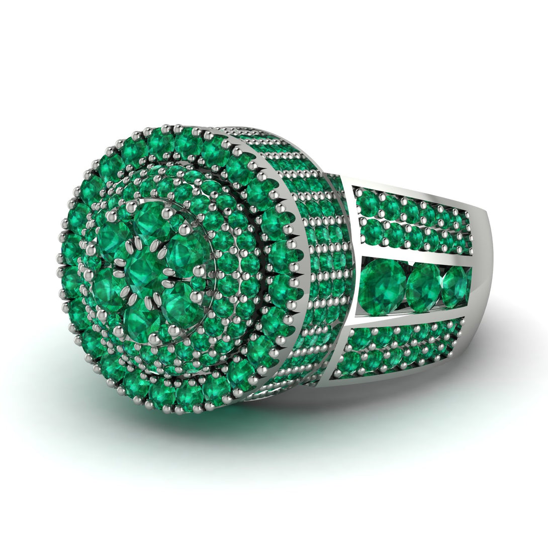 Round Emerald Mens Luxury Ring - Chris No. 21