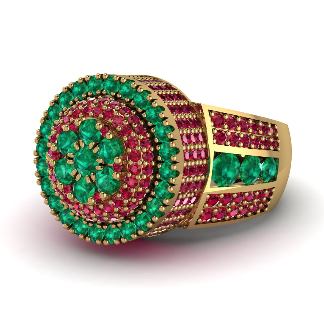 Round Emerald Mens Luxury Ring - Chris No. 49