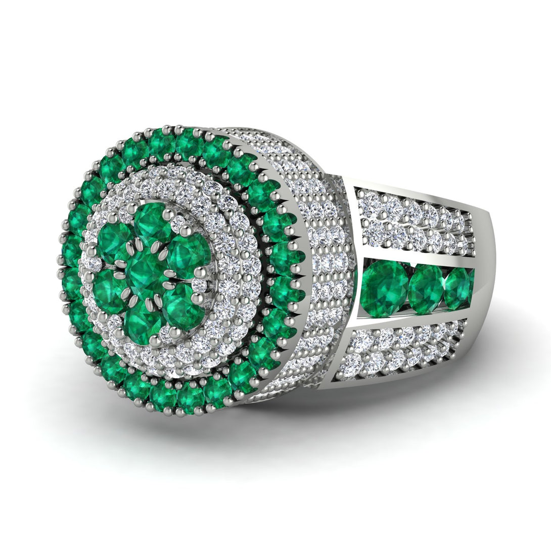 Round Emerald Mens Luxury Ring - Chris No. 6