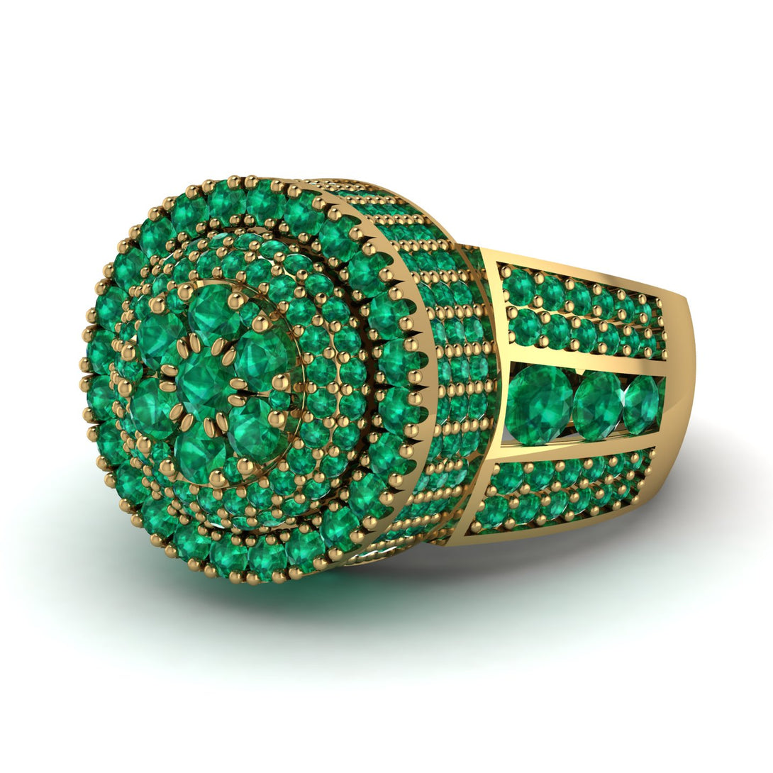 Round Emerald Mens Luxury Ring - Chris No. 19