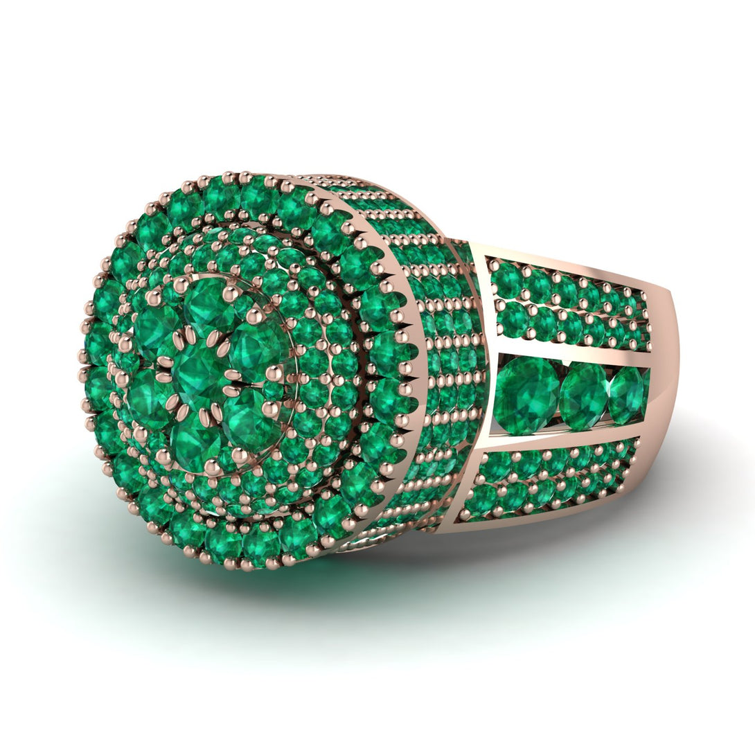 Round Emerald Mens Luxury Ring - Chris No. 20