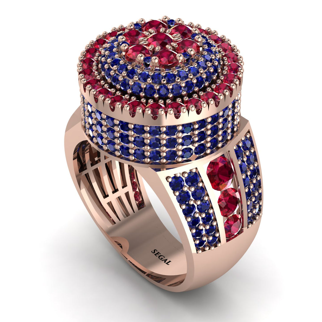 Round Ruby Mens Luxury Ring - Chris No. 71