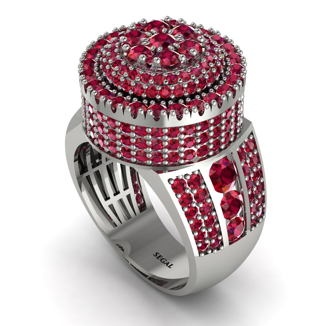 Round Ruby Mens Luxury Ring - Chris No. 57