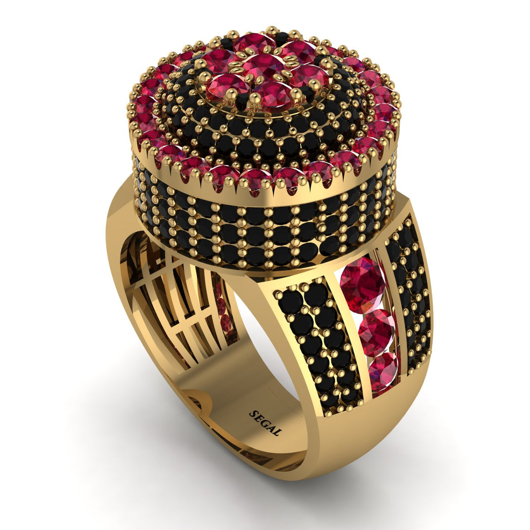 Round Ruby Mens Luxury Ring - Chris No. 40