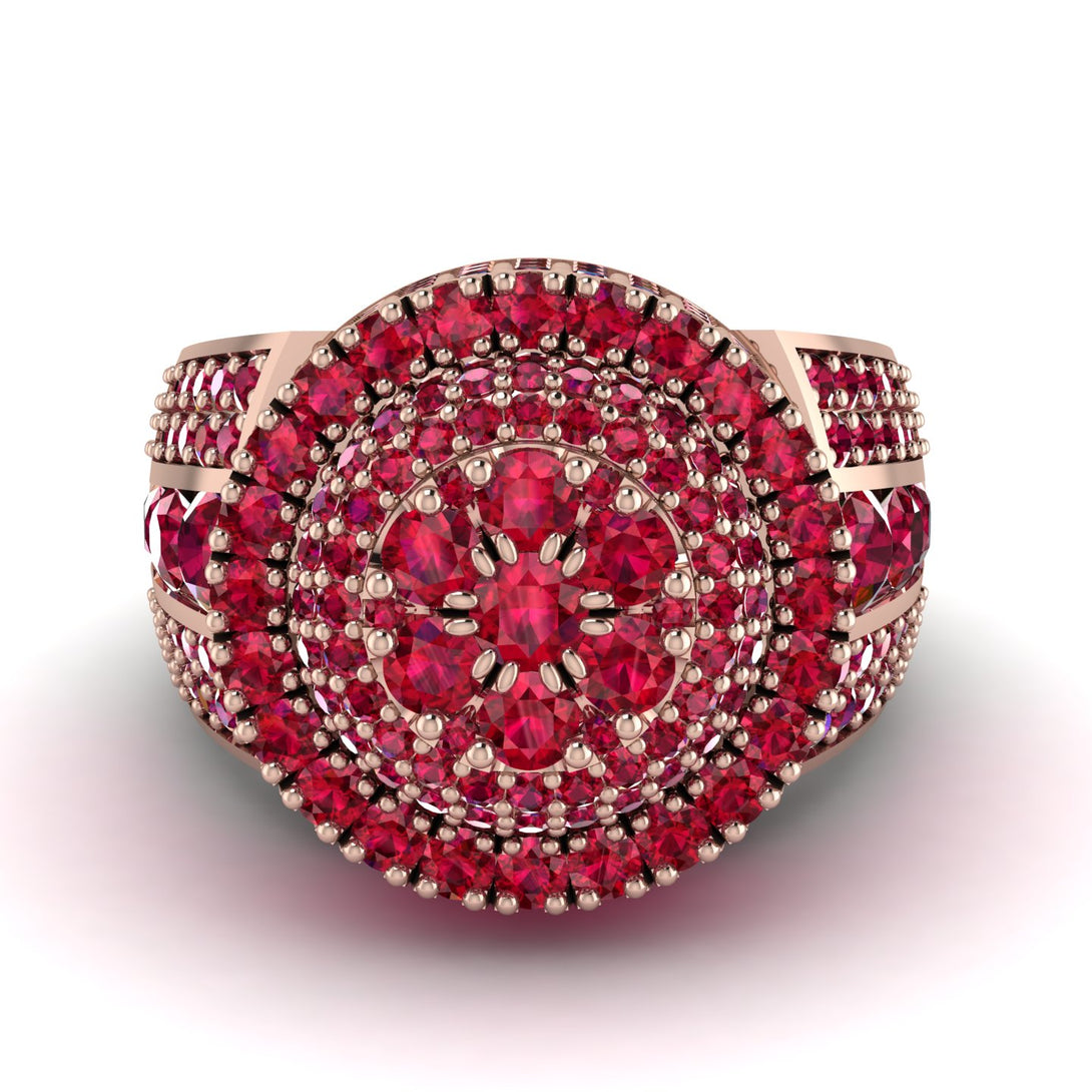 Round Ruby Mens Luxury Ring - Chris No. 56