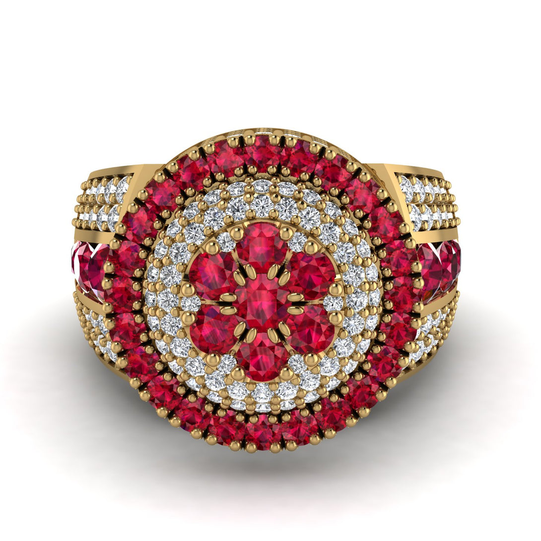Round Ruby Mens Luxury Ring - Chris No. 10