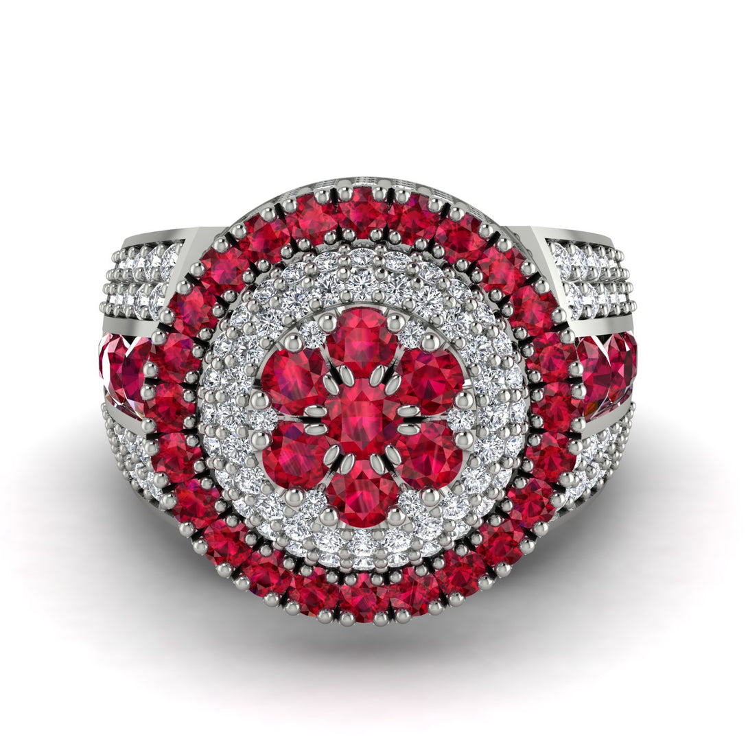 Round Ruby Mens Luxury Ring - Chris No. 12