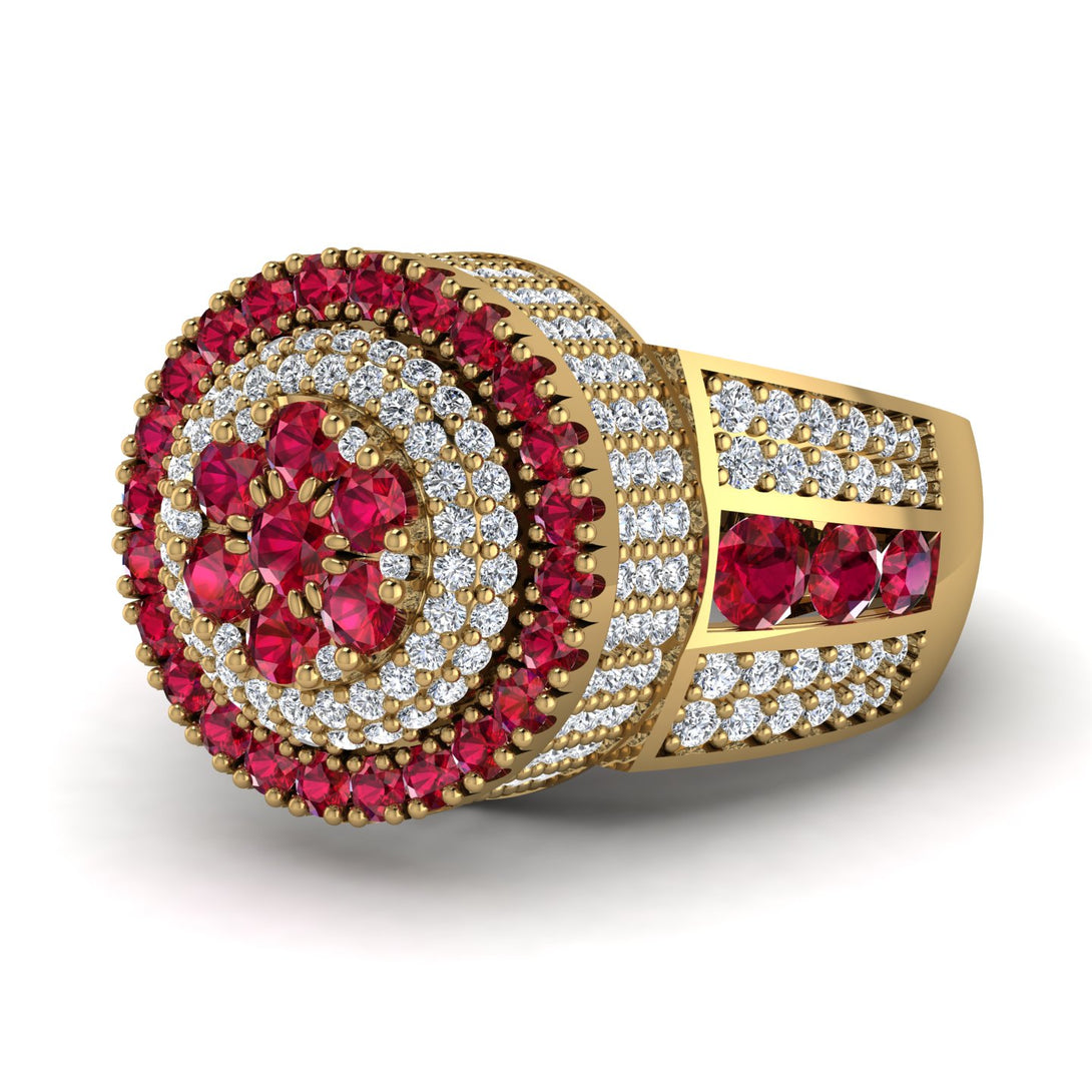 Round Ruby Mens Luxury Ring - Chris No. 10