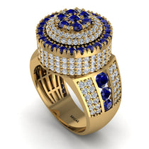 Round Sapphire Mens Luxury Ring - Chris No. 13 image 1