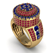 Round Sapphire Mens Luxury Ring - Chris No. 58 image 1