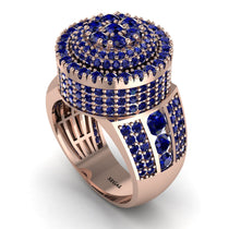 Round Sapphire Mens Luxury Ring - Chris No. 74 image 1