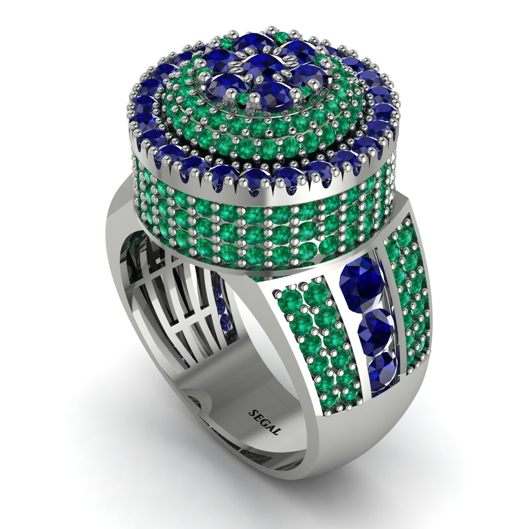 Round Sapphire Mens Luxury Ring - Chris No. 30