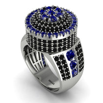 Round Sapphire Mens Luxury Ring - Chris No. 45 image 1