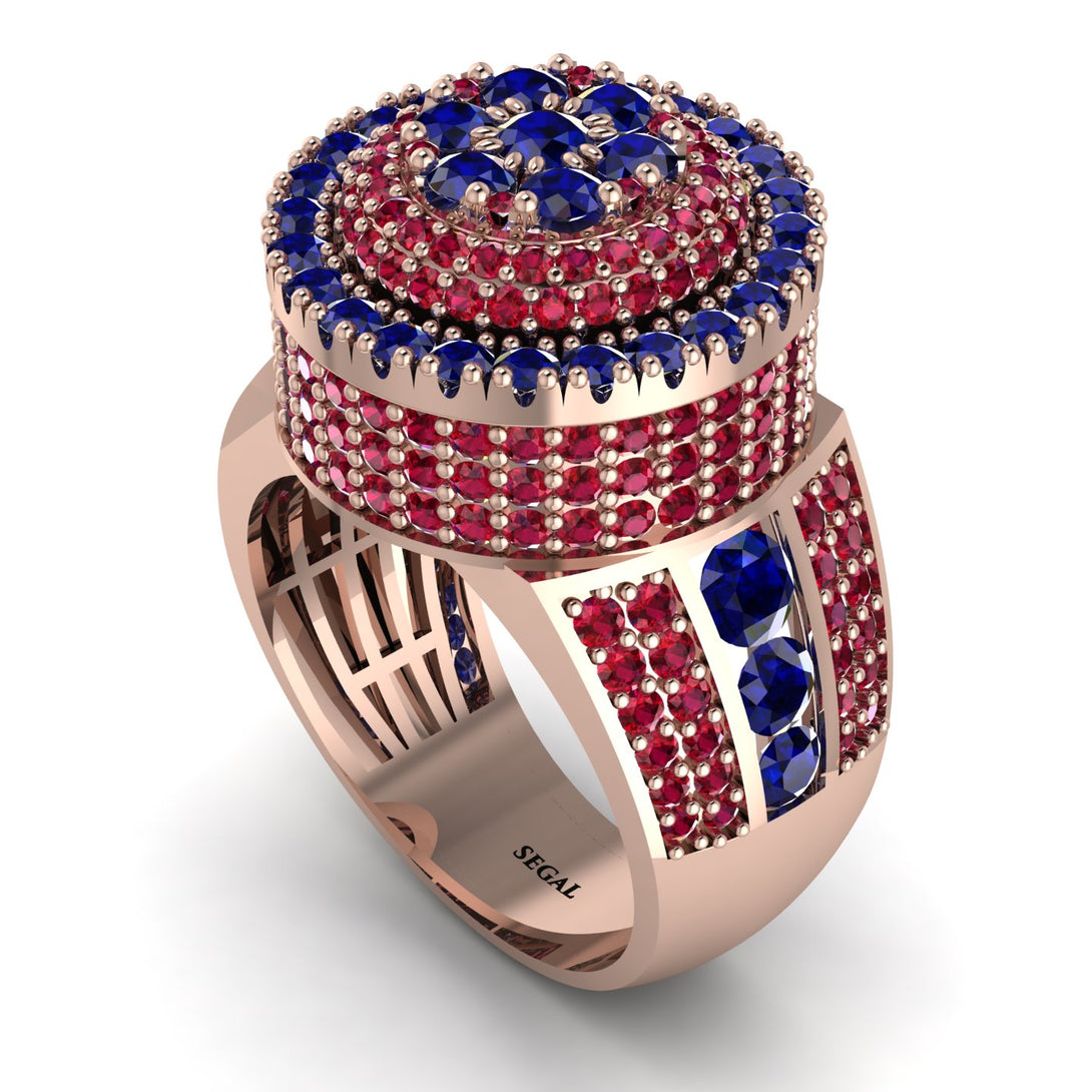 Round Sapphire Mens Luxury Ring - Chris No. 59