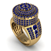 Round Sapphire Mens Luxury Ring - Chris No. 73 image 1
