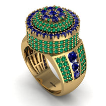 Round Sapphire Mens Luxury Ring - Chris No. 28 image 1