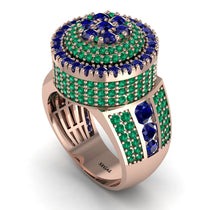 Round Sapphire Mens Luxury Ring - Chris No. 29 image 1