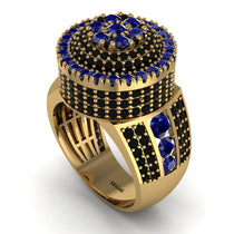 Round Sapphire Mens Luxury Ring - Chris No. 43 image 1