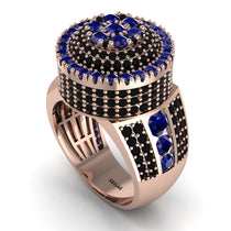 Round Sapphire Mens Luxury Ring - Chris No. 44 image 1