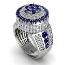 Round Sapphire Mens Luxury Ring - Chris No. 15 image 1