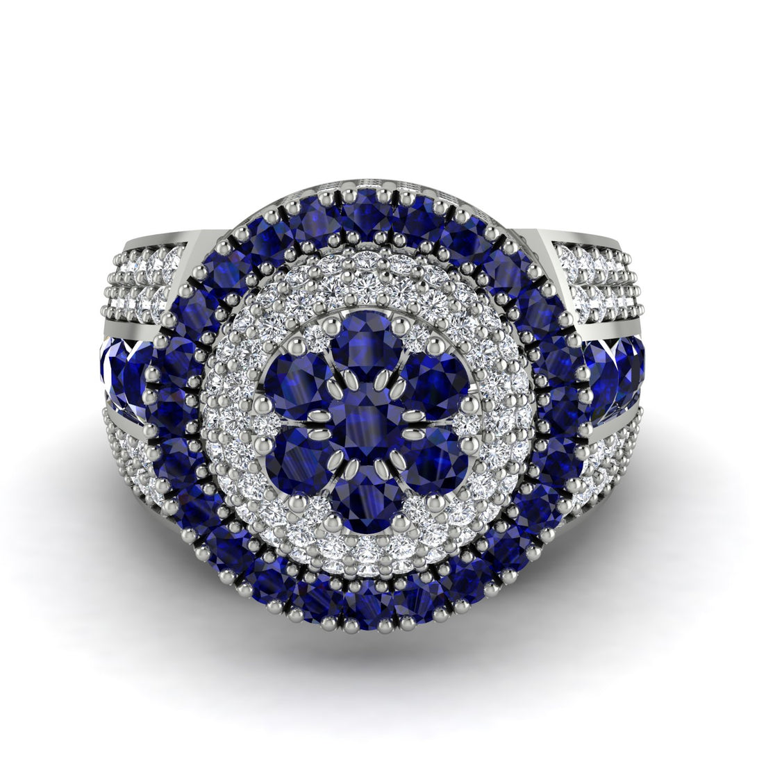 Round Sapphire Mens Luxury Ring - Chris No. 15