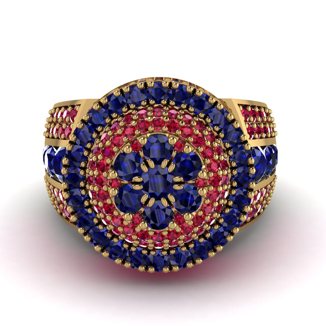 Round Sapphire Mens Luxury Ring - Chris No. 58