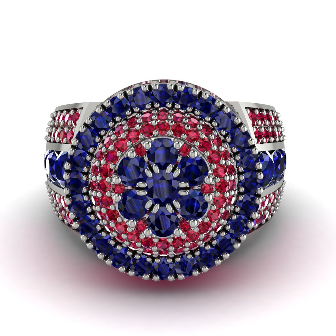Round Sapphire Mens Luxury Ring - Chris No. 60