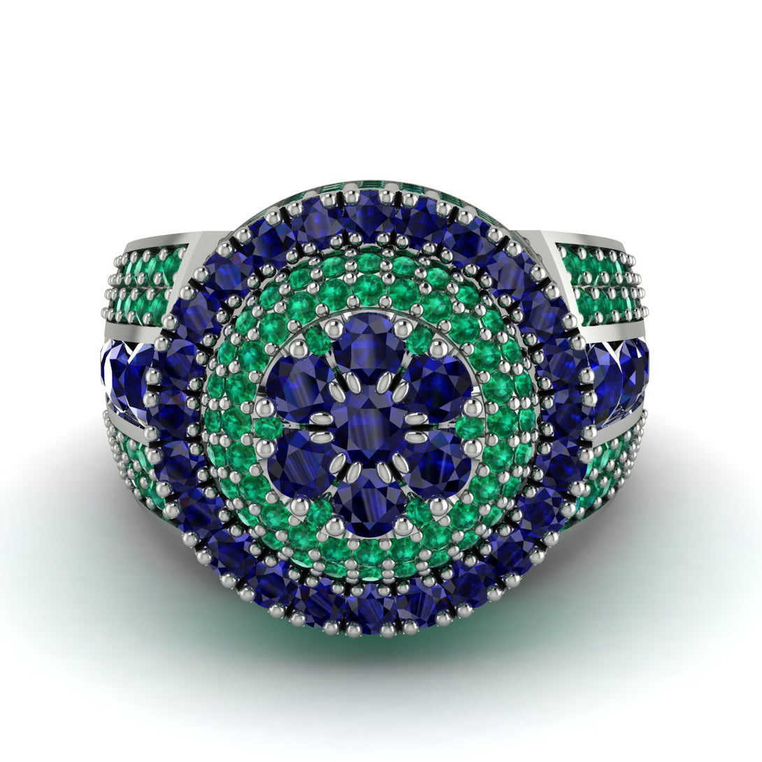 Round Sapphire Mens Luxury Ring - Chris No. 30