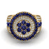 Round Sapphire Mens Luxury Ring - Chris No. 13