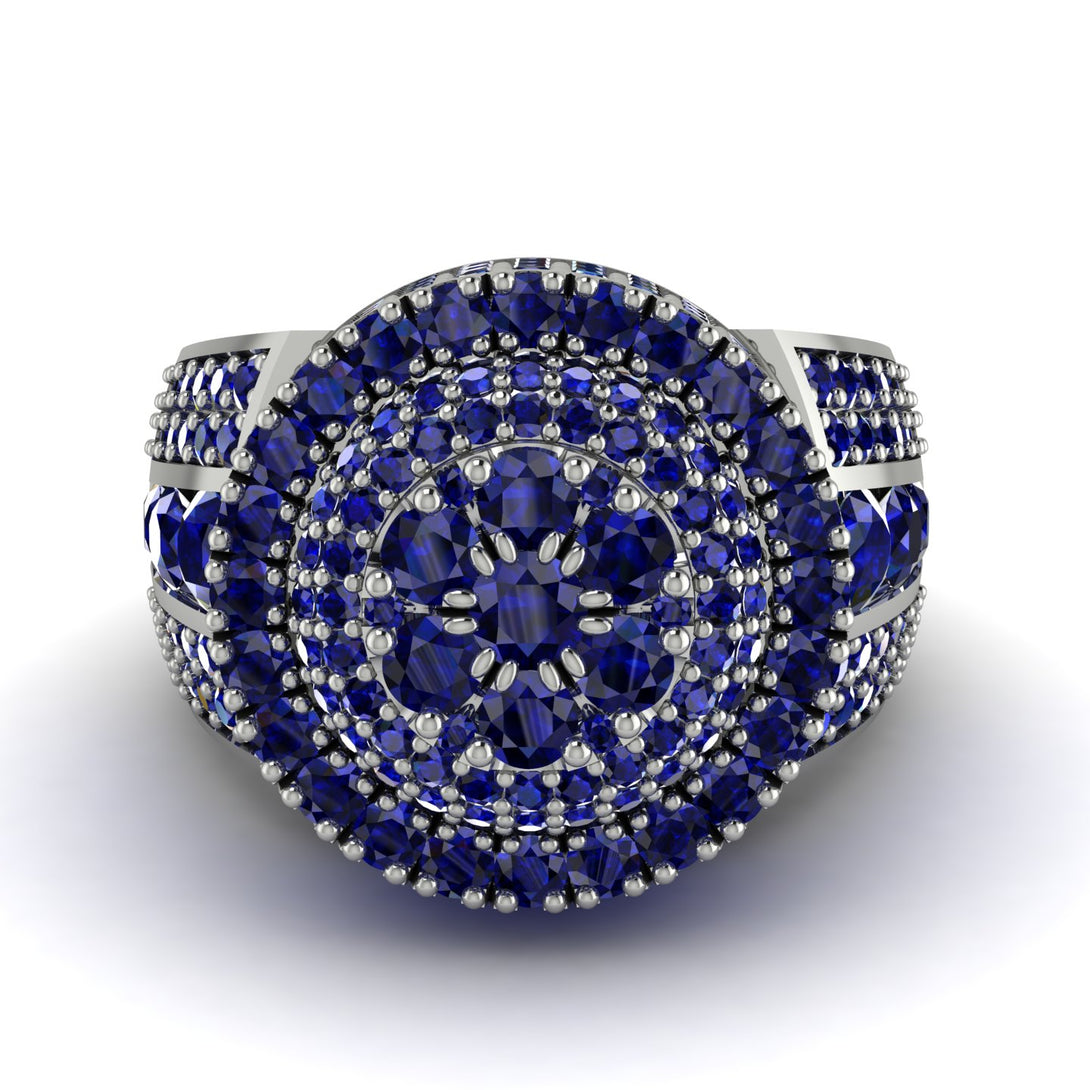 Round Sapphire Mens Luxury Ring - Chris No. 75