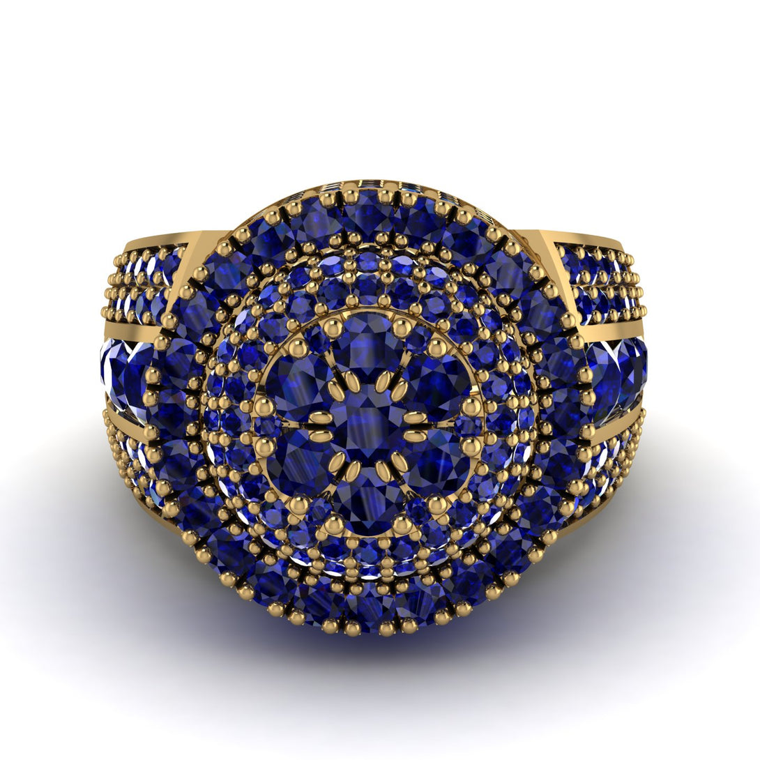 Round Sapphire Mens Luxury Ring - Chris No. 73