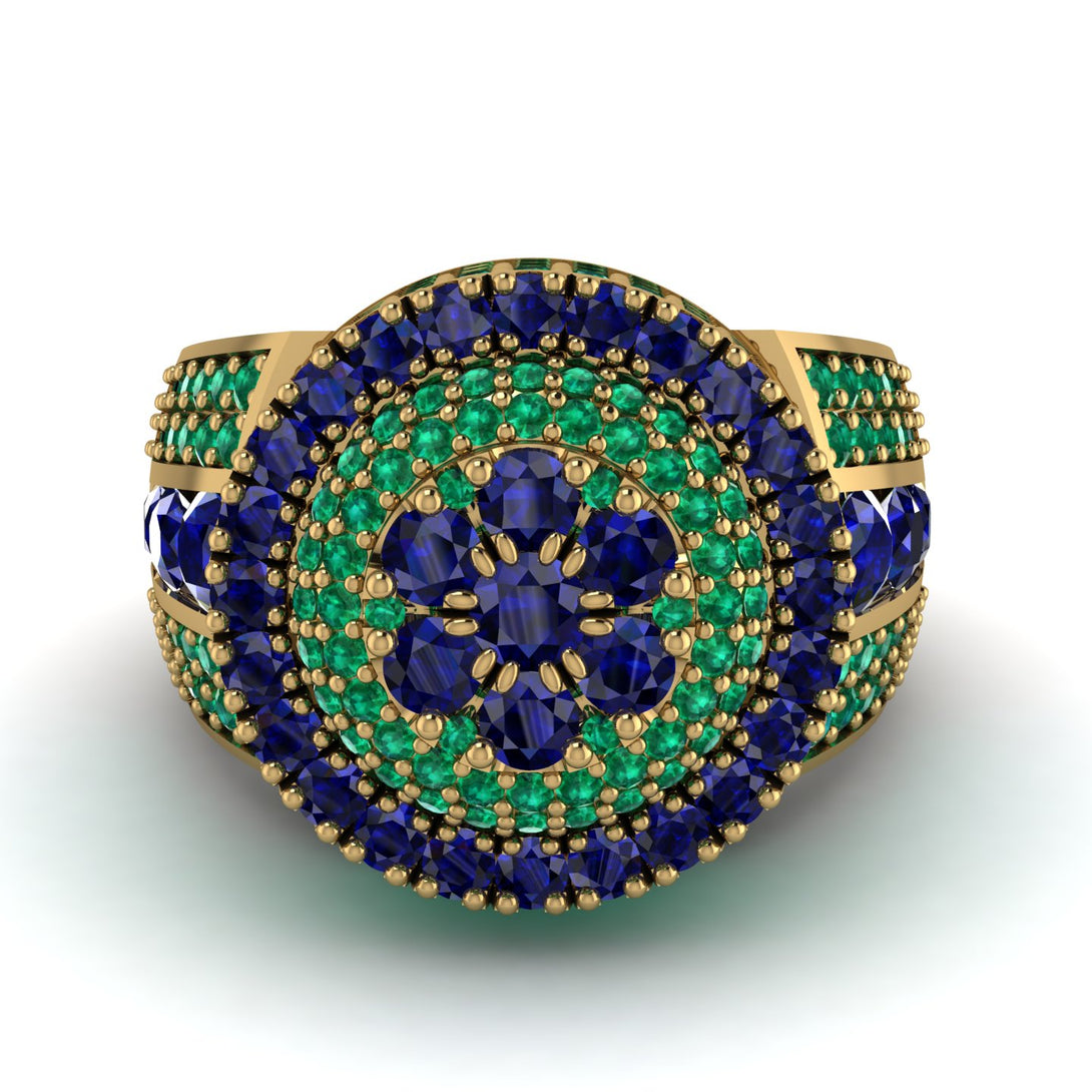 Round Sapphire Mens Luxury Ring - Chris No. 28