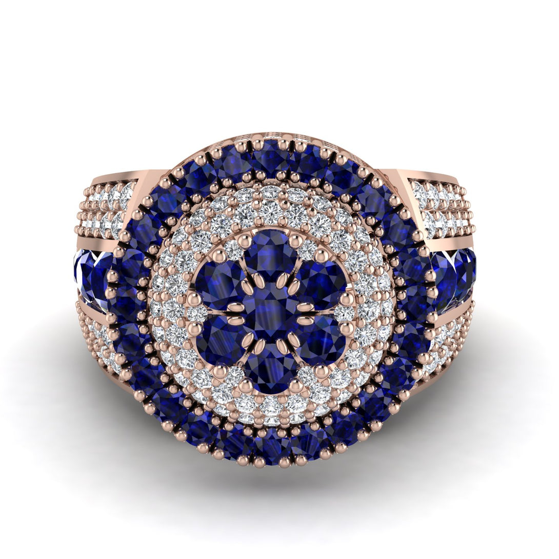 Round Sapphire Mens Luxury Ring - Chris No. 14