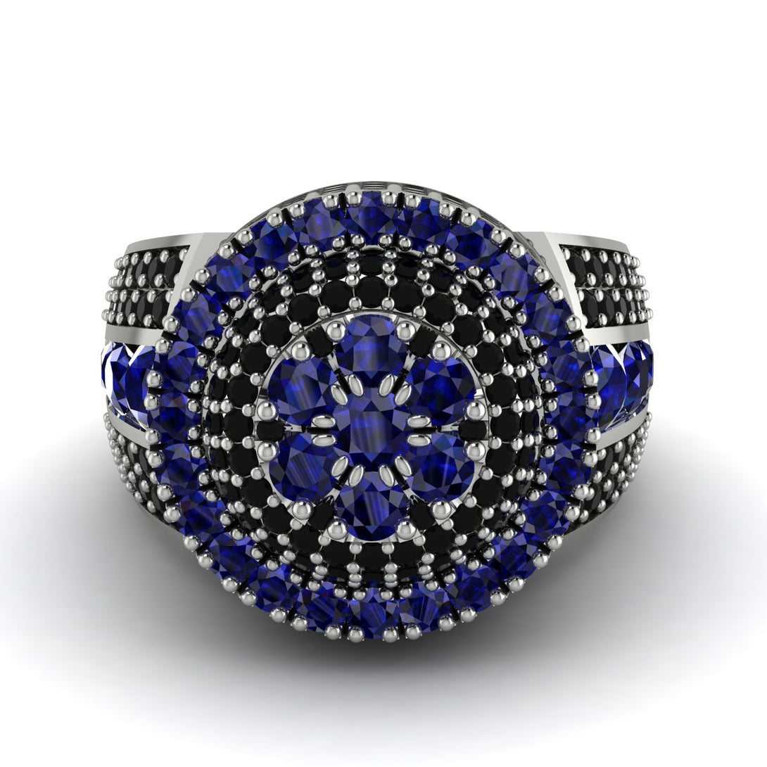 Round Sapphire Mens Luxury Ring - Chris No. 45