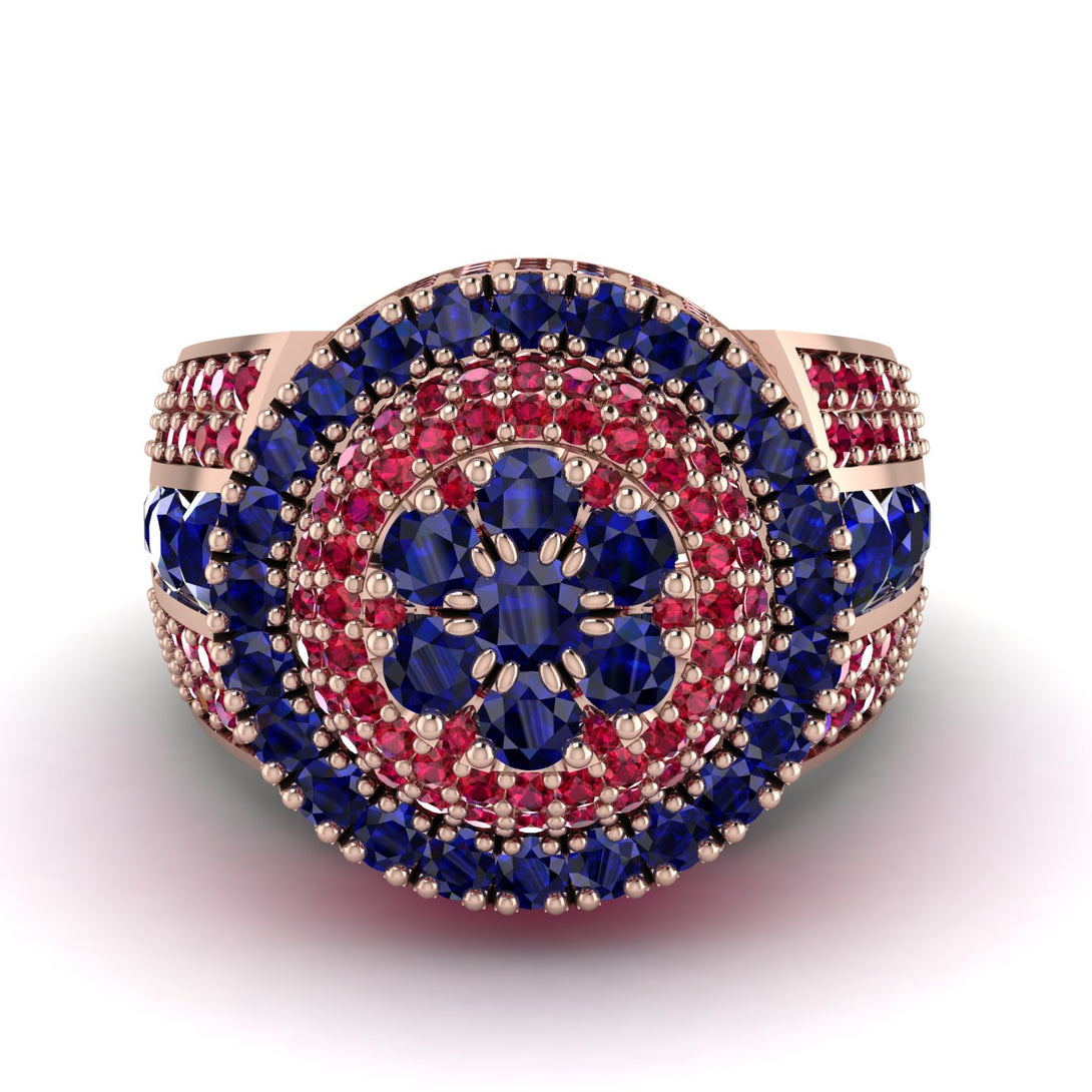 Round Sapphire Mens Luxury Ring - Chris No. 59