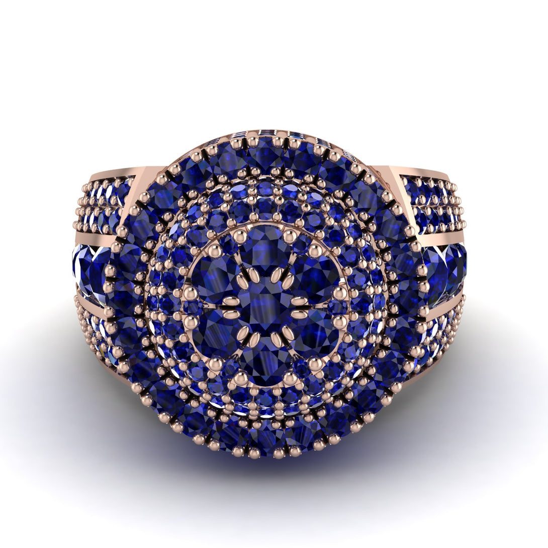 Round Sapphire Mens Luxury Ring - Chris No. 74