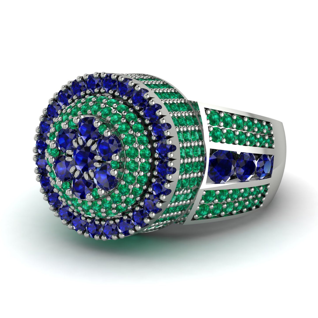 Round Sapphire Mens Luxury Ring - Chris No. 30