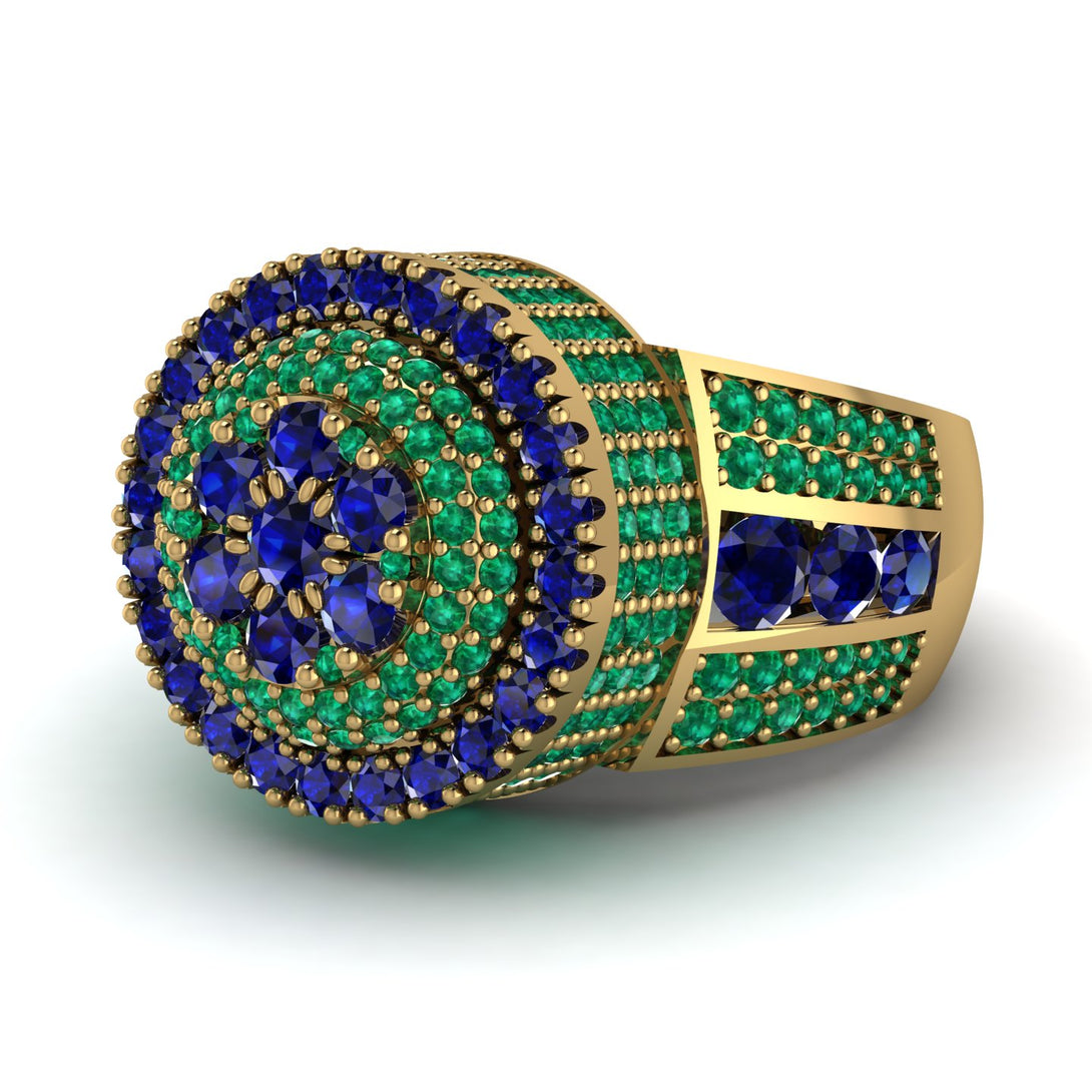 Round Sapphire Mens Luxury Ring - Chris No. 28