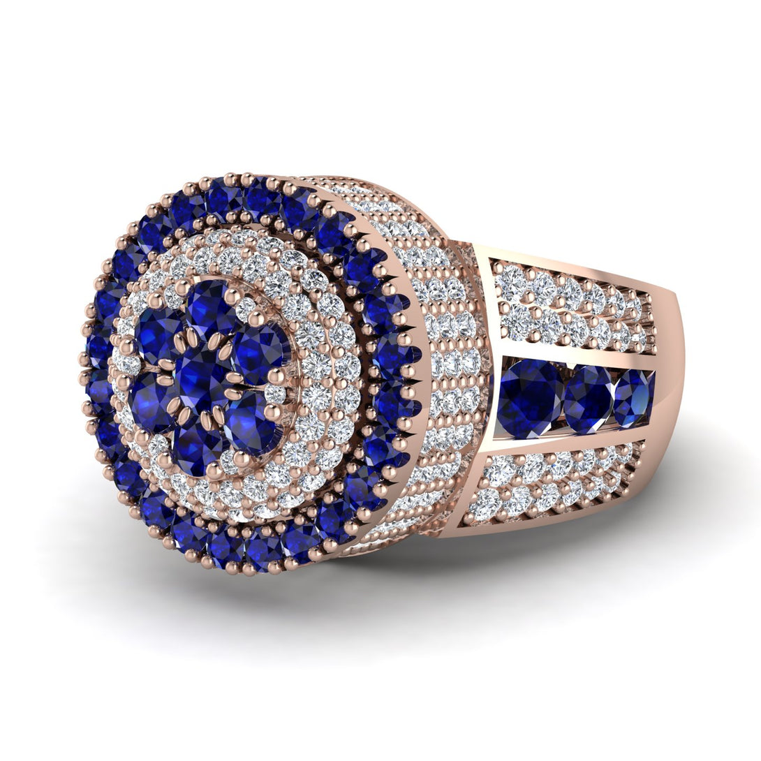 Round Sapphire Mens Luxury Ring - Chris No. 14