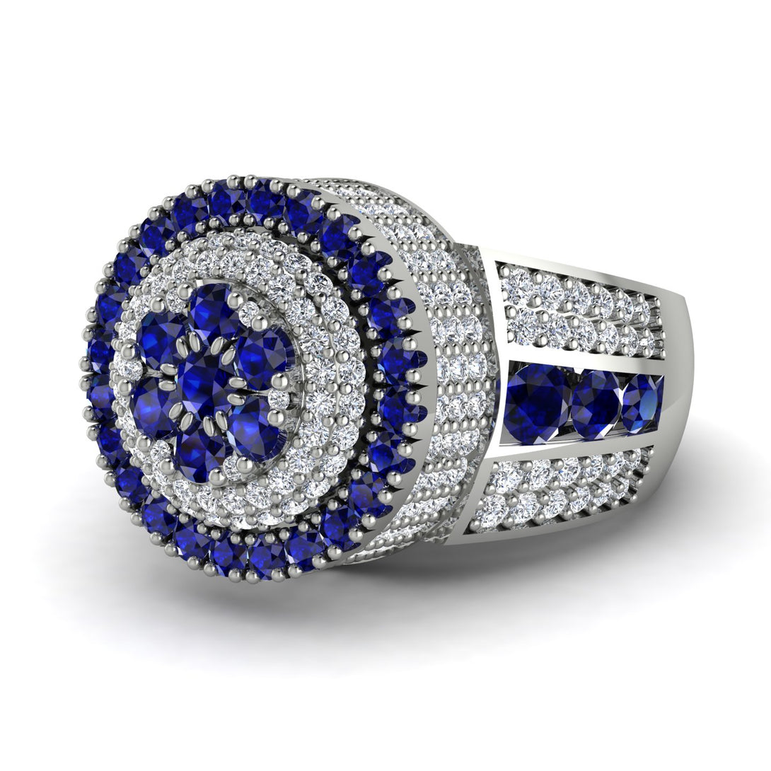 Round Sapphire Mens Luxury Ring - Chris No. 15
