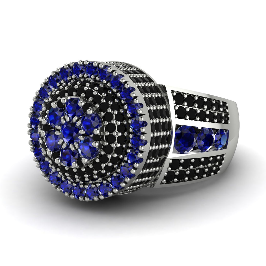 Round Sapphire Mens Luxury Ring - Chris No. 45