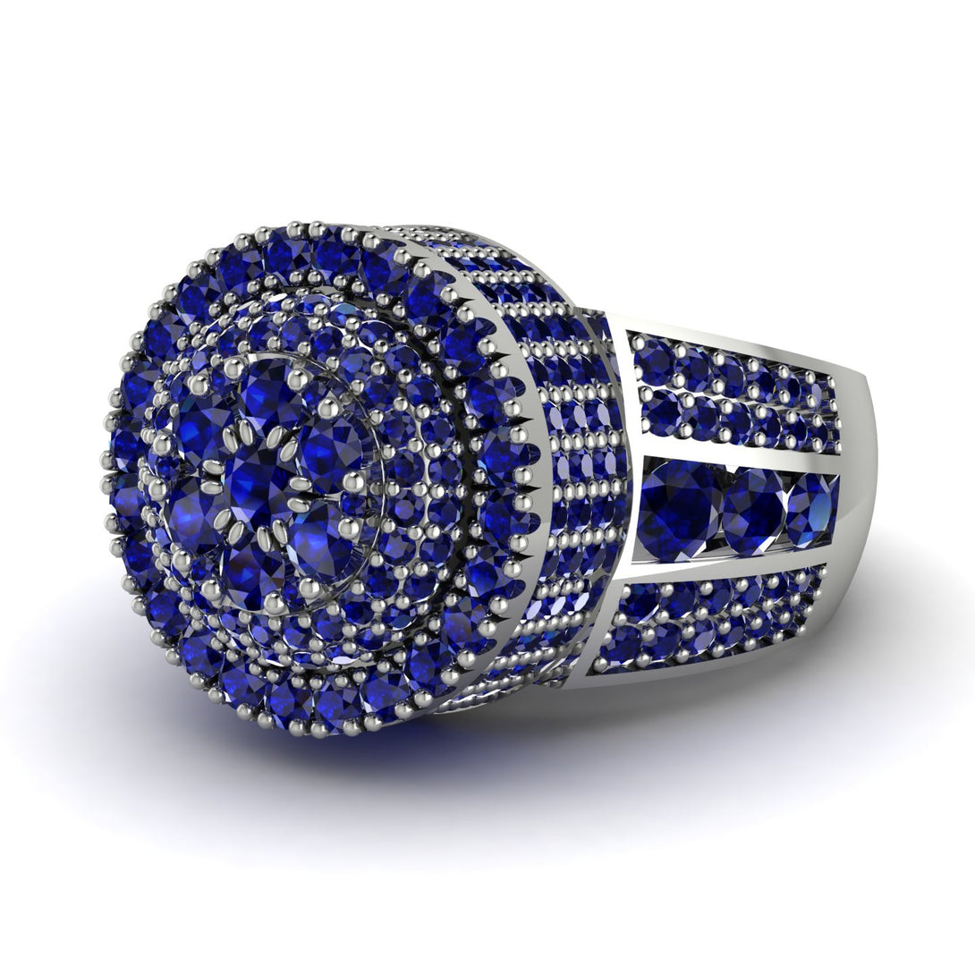 Round Sapphire Mens Luxury Ring - Chris No. 75