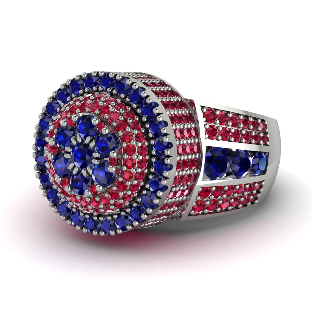 Round Sapphire Mens Luxury Ring - Chris No. 60