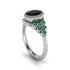 Emerald Milgrain Beaded Bezel Engagement Ring - Stacy No. 24