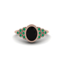 Emerald Milgrain Beaded Bezel Engagement Ring - Stacy No. 23 image 1
