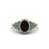 Emerald Milgrain Beaded Bezel Engagement Ring - Stacy No. 23 image 1